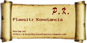 Plavsitz Konstancia névjegykártya